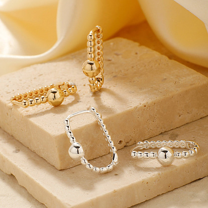 Блестящие геометрические серьги-кольца из латуни, с милым и универсальным американо-европейским стилем