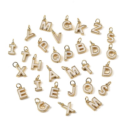 Anhänger aus Messing und PVC, Brief Charme, Gestell, echtes 18 k Gold langlebig plattiert, bleifrei und cadmiumfrei