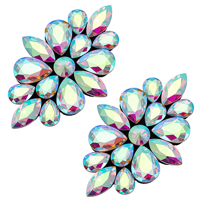 2 шт. аксессуары для костюмов с цветочным стеклом и стразами, швейные украшения