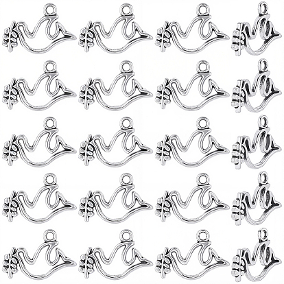 100 шт. Подвески из сплава в тибетском стиле, прелести голубя