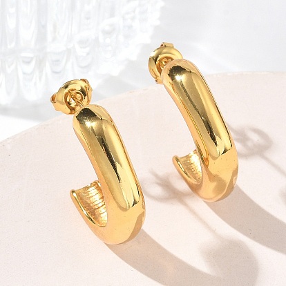 304 серьги-гвоздики из нержавеющей стали для женщин, полукруглый, ионное покрытие (ip)