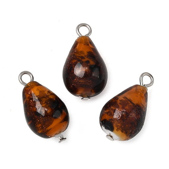 Ручной работы подвески золотые бусины песка, слеза, с железными петлями