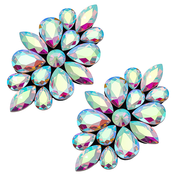 2 шт. аксессуары для костюмов с цветочным стеклом и стразами, швейные украшения