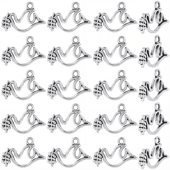 100 шт. Подвески из сплава в тибетском стиле, прелести голубя