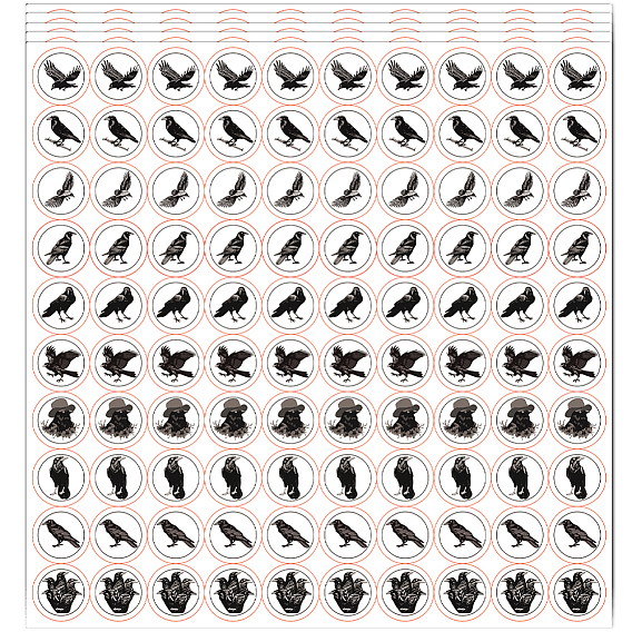 5 Sheets PVC Paper Stickers, Self-adhesion