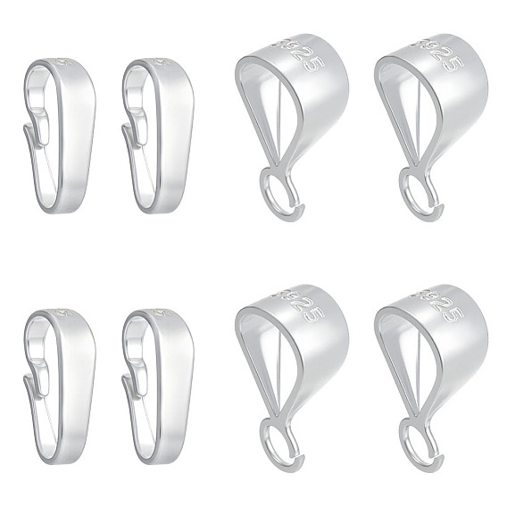 Наборы для подвесных петель, в комплекте 4 шт. 925 застежки-кнопки из стерлингового серебра, с печатью 925, 4шт. серебряные трубчатые держатели