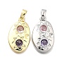 Латунные микро проложить кубического циркония подвески, овал с солнечными подвесками