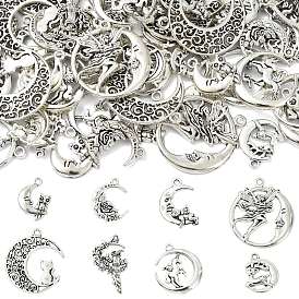 80шт. 8 стили: лунная тематика, тибетский стиль, подвески из сплава, прелести смешанных форм