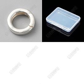 2pcs 925 Sterling Silver Spring Gate Rings with 925 Stamp