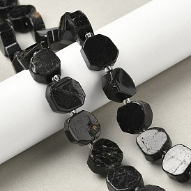 Натуральный черный турмалин бисер нитей, самородки, с бисером