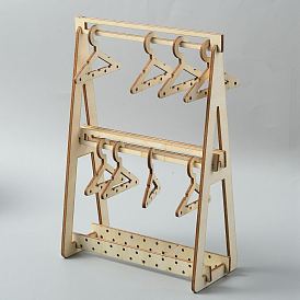 Вешалка для сережек из дерева, вешалки для одежды в форме серьги-гвоздики держатель-органайзер, с мини-вешалками 8шт.