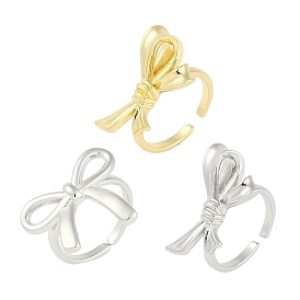 Bowknot Brass Open Cuff Ring for Women