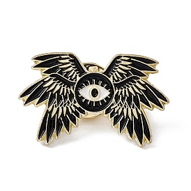 Wing with Horse Eye Enamel Pin, Light Gold Alloy Brooch for Backpack Clothes