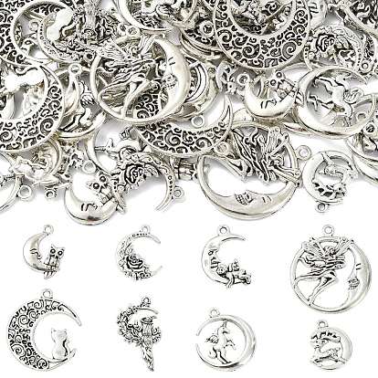 80шт. 8 стили: лунная тематика, тибетский стиль, подвески из сплава, прелести смешанных форм