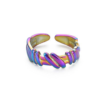 304 Stainless Steel Empaistic Open Cuff Rings