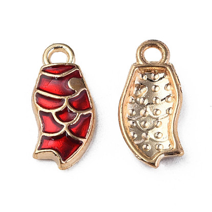 Emaille Anhänger Legierung, cadmiumfrei und bleifrei, Fisch, Licht Gold