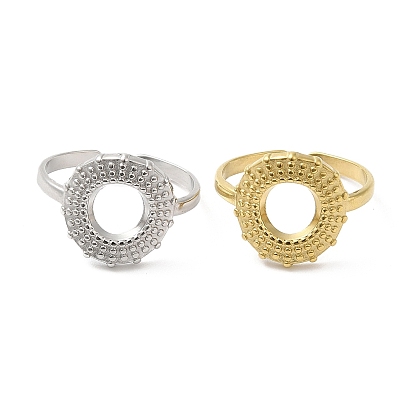 304 Anillo de puño abierto con sol hueco de acero inoxidable para mujer