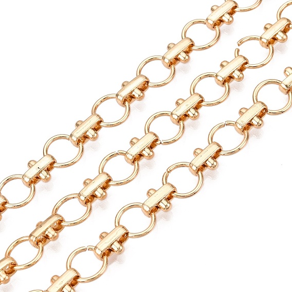 Цепи из сплава с круглыми звеньями, с латунным кольцом, несварные, с катушкой