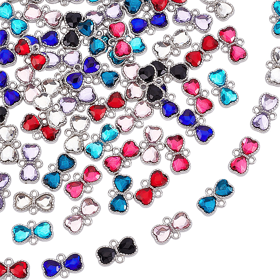 72 шт. 9 цвета цинковый сплав стразы соединительные подвески, бантом ссылки, платина