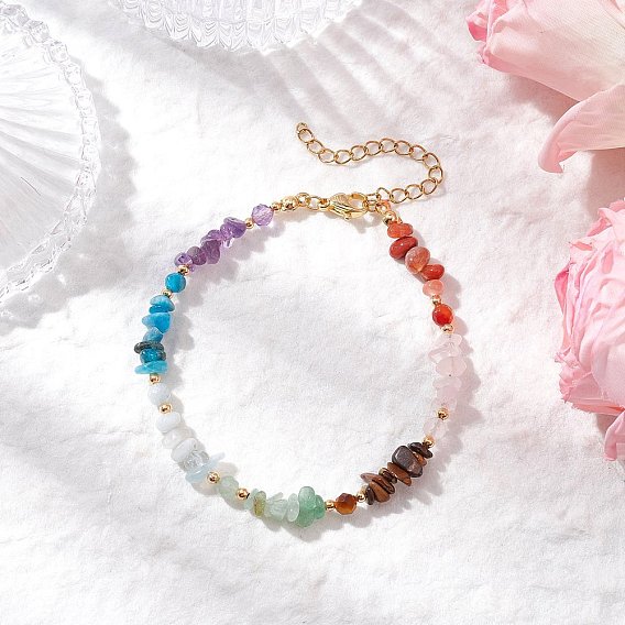 Браслеты из натурального розового кварца, аметиста, апатита, аквамарина, зеленого авантюрина, тигрового глаза и сердолика для женщин, с 304 удлинителями цепи из нержавеющей стали