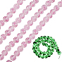 1 Collier de perles lumineuses artisanales en sable filé, tour à la rose, brillent dans le noir