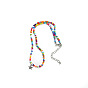 Stylish Metal Lock Pendant Necklace with Beaded Chain - European and American Jewelry