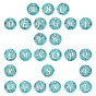 DIY Jewelry Pendants Making Kits, with Synthetic Turquoise Charms, with Plastic Alphabet, Flat Round