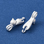 925 Sterling Silver Pendants, Cat Charms, with S925 Stamp