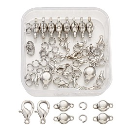 Diy ювелирная фурнитура, с латунными магнитными застежками , застежка из сплава омара и 304 кольца из нержавеющей стали