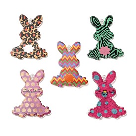 Printed Transparent Acrylic Pendants, Rabbit