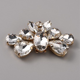 Alloy Rhinestone Shoe Decoration, Detachable Shoe Buckle Clips, Flower