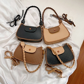 DIY Rhombus Textured Shoulder Bags Kits, Including PU Leather Bag Materials and Zipper