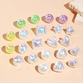 Mermaid-inspired Pearl Earrings with Heart Studs and Colorful Pearls