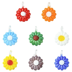 8 шт 8 цвета стеклянные подвески, маргаритка