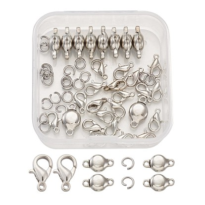 Diy ювелирная фурнитура, с латунными магнитными застежками , застежка из сплава омара и 304 кольца из нержавеющей стали