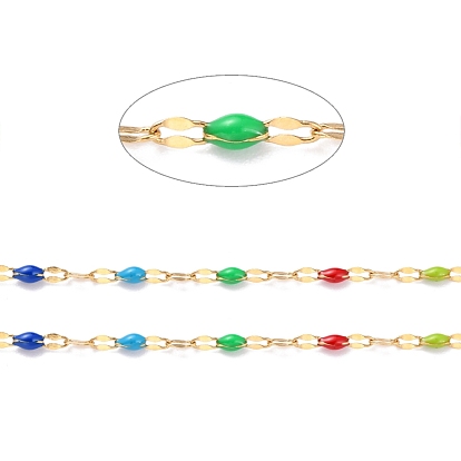 304 цепи с плоскими овальными звеньями из нержавеющей стали, кабельные цепи, с цветной эмалью и шпулей, пайки