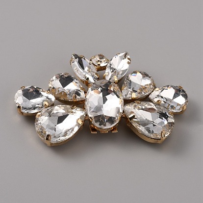 Alloy Rhinestone Shoe Decoration, Detachable Shoe Buckle Clips, Flower