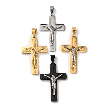 304 подвески-кресты из нержавеющей стали с изображением Иисуса, вакуумное покрытие pvd