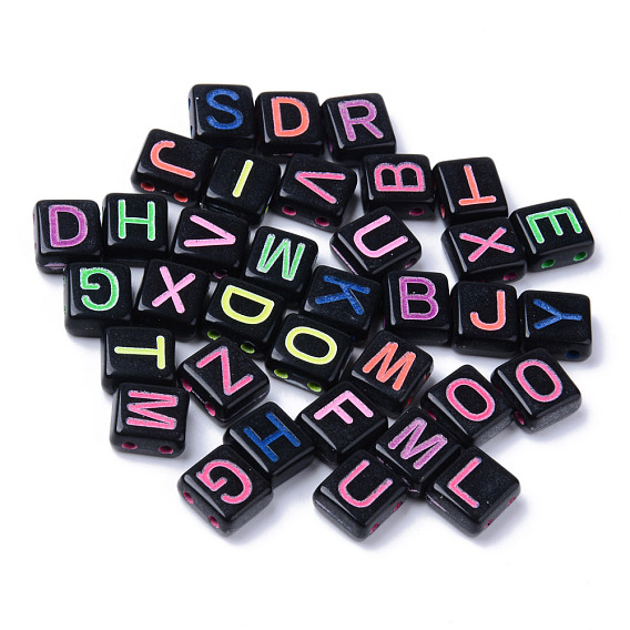 Acrylic Multi-Strand Links, Rectangle with Mixed Letter