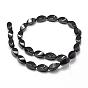 Natural Black Onyx Beads Strands, Grade A, Dyed & Heated, Twist Oval