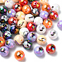 50Pcs Halloween Theme Plating Acrylic Beads, Round