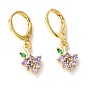 Brass Micro Pave Cubic Zirconia Huggie Hoop Earrings, Grape, Lilac