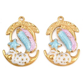 304 нержавеющей стальной эмали подвески, морские звезды с подвесками в виде рыбок