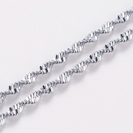 Ожерелья сингапурской цепочки из нержавеющей стали, цепочки ожерелья волна воды, с карабин-лобстерами 