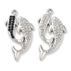 Подвески из сплава и страза, дельфин очарование, платина