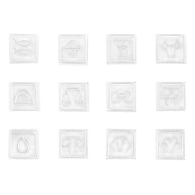 Tampons acryliques, carré avec douze constellations