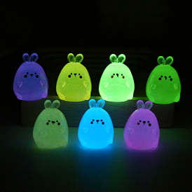 Luminous Resin 3D Rabbit Ornaments, for Home Desktop Display Decorations, Glow in the Dark