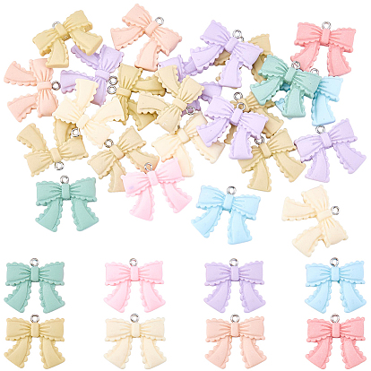 30подвески из непрозрачной смолы, бантом, с железной платиной петлей