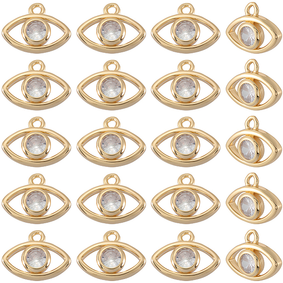 20подвески из латуни с микропаве из кубического циркония, глаз