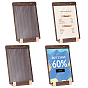 Wood Business License Display Stand with Acrylic Panel, Rectangle Sign Holder for Office & Store